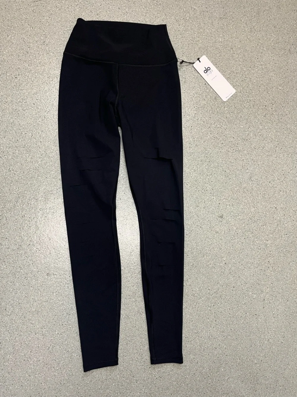 Alo Yoga High Waist Ripped Warrior Leggings Black XS